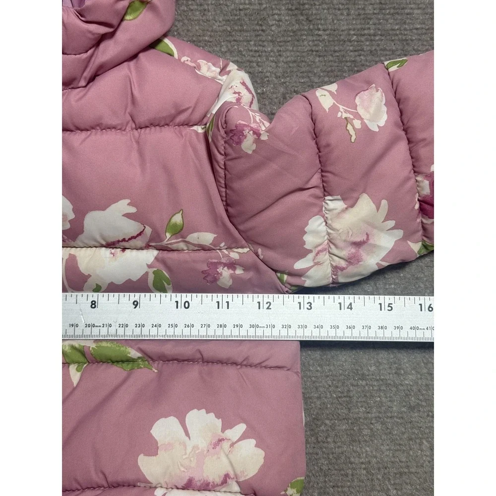 The Childrens Place Jacket Girls 2T Pink‎ Floral Hooded Puffer Coat Winter